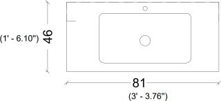 Раковина Armadi Art Vallessi 80см белый 838-080-W